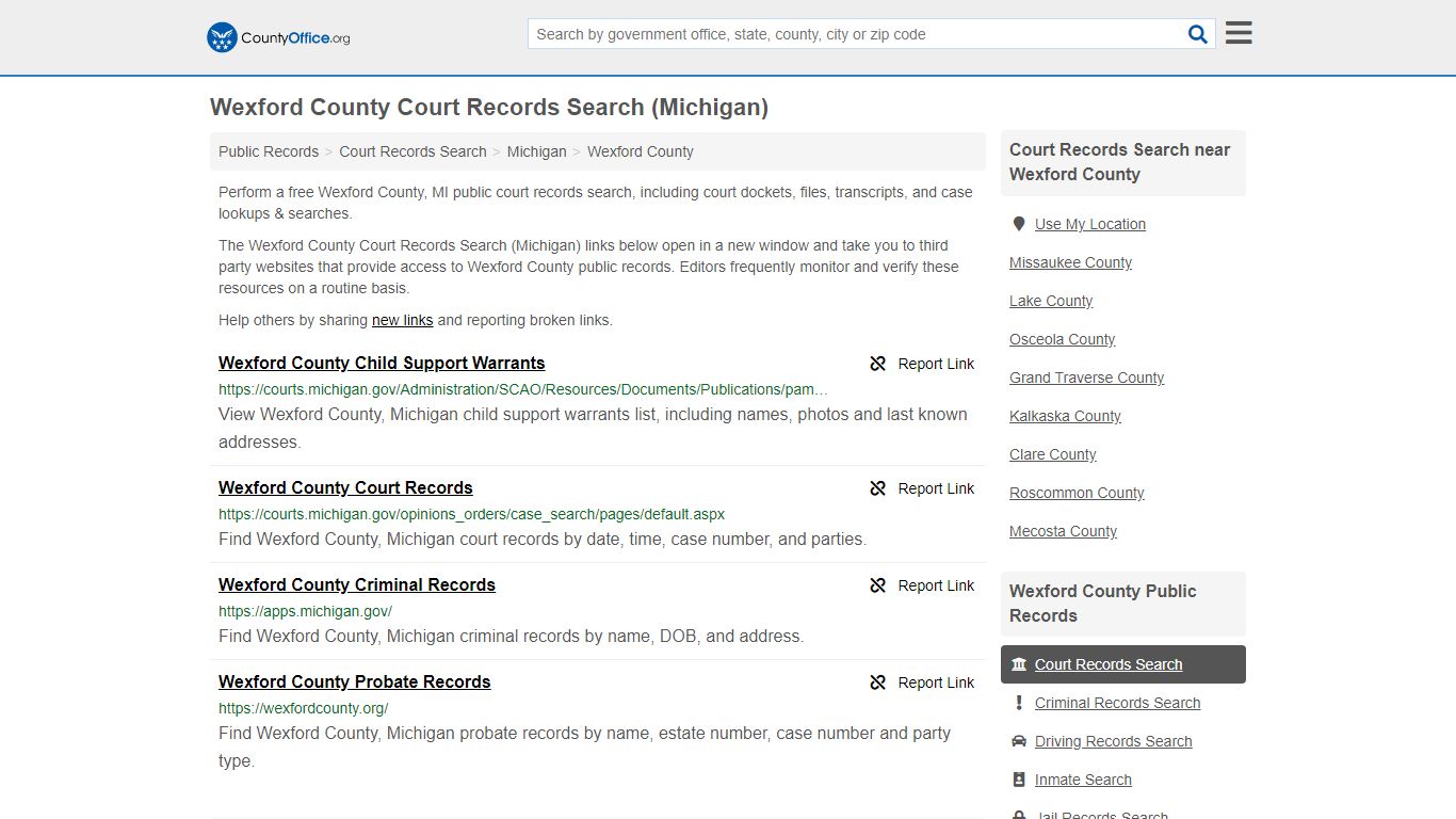 Court Records Search - Wexford County, MI (Adoptions ...