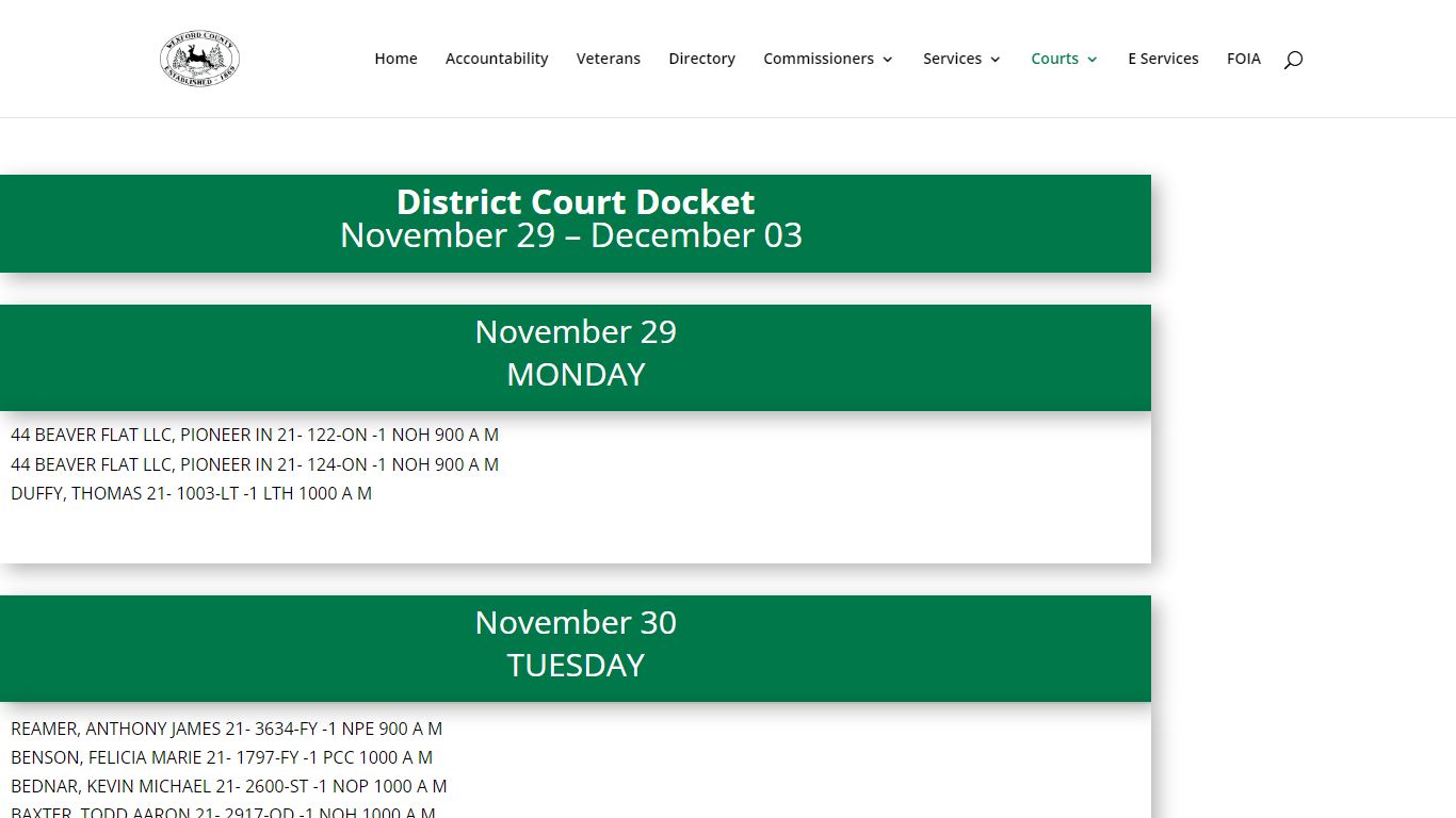 Court Docket | Wexford County Michigan